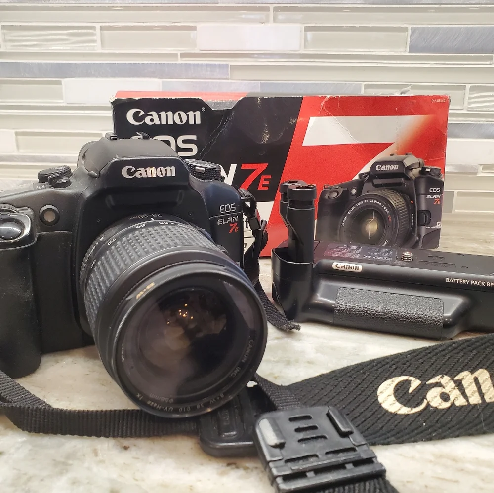 Canon EOS Elan 7 and EOS Rebel G With Lens And Accessories (see notes)